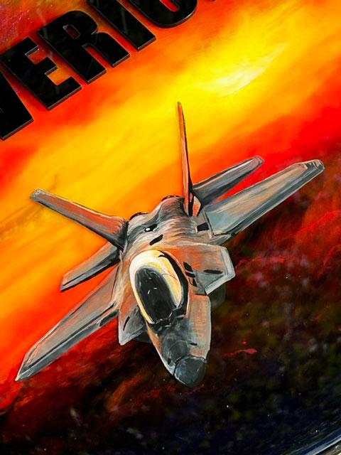 Raptor Fighter Jet Resin Art Baby Name Sign