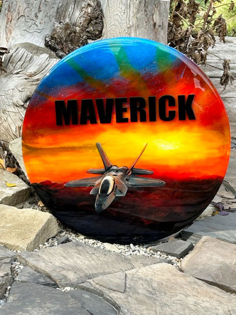 Raptor Fighter Jet Resin Art Baby Name Sign