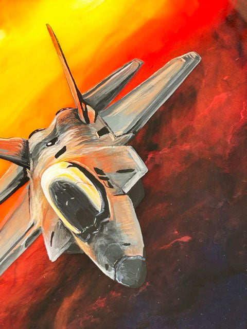 Raptor Fighter Jet Resin Art Baby Name Sign