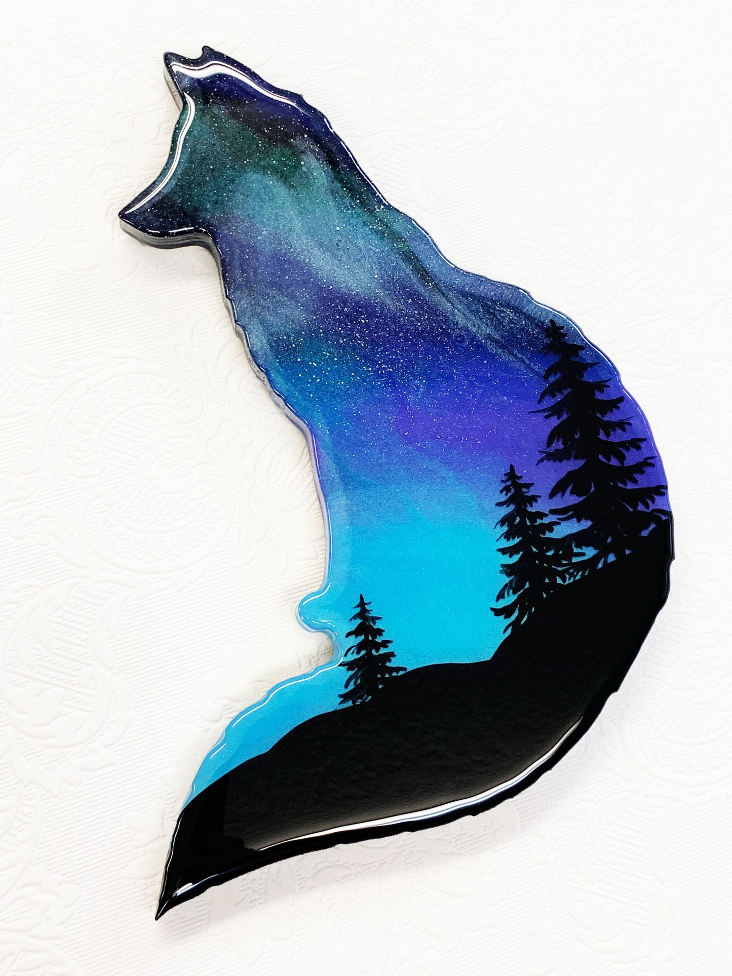 Fox Northern Lights Resin Art