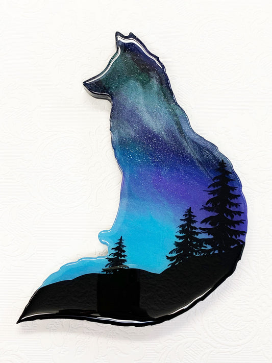 Fox Northern Lights Resin Art