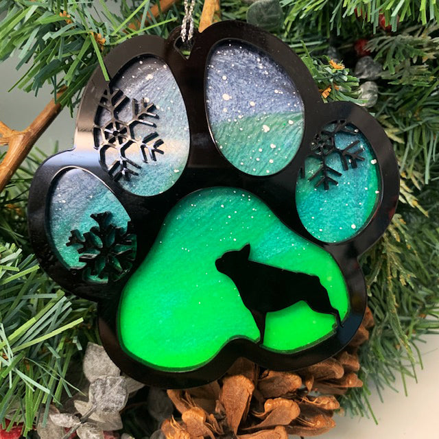 Northern Lights Resin Dog Breed Christmas Ornament