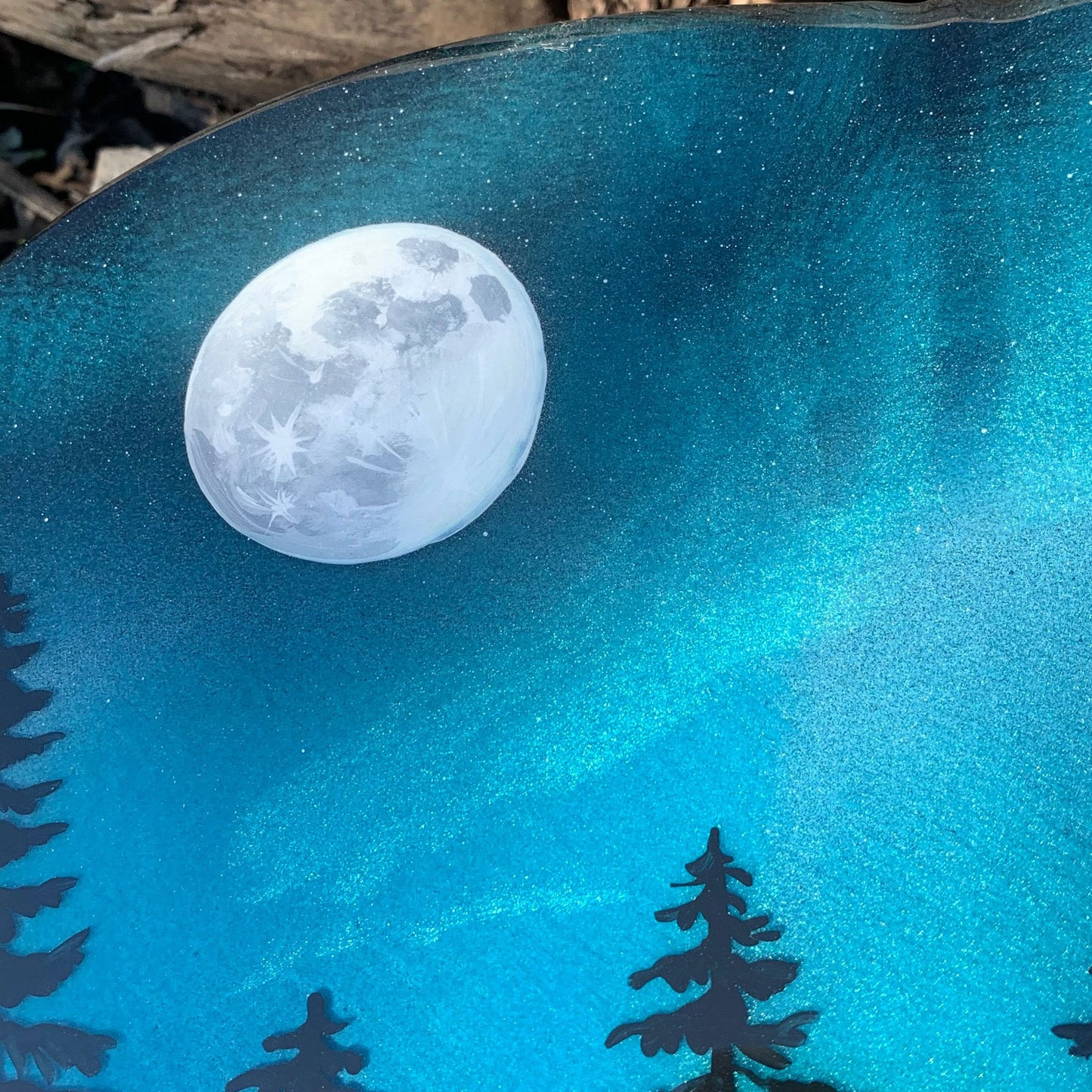 Full Moon Northern Lights Bear Art