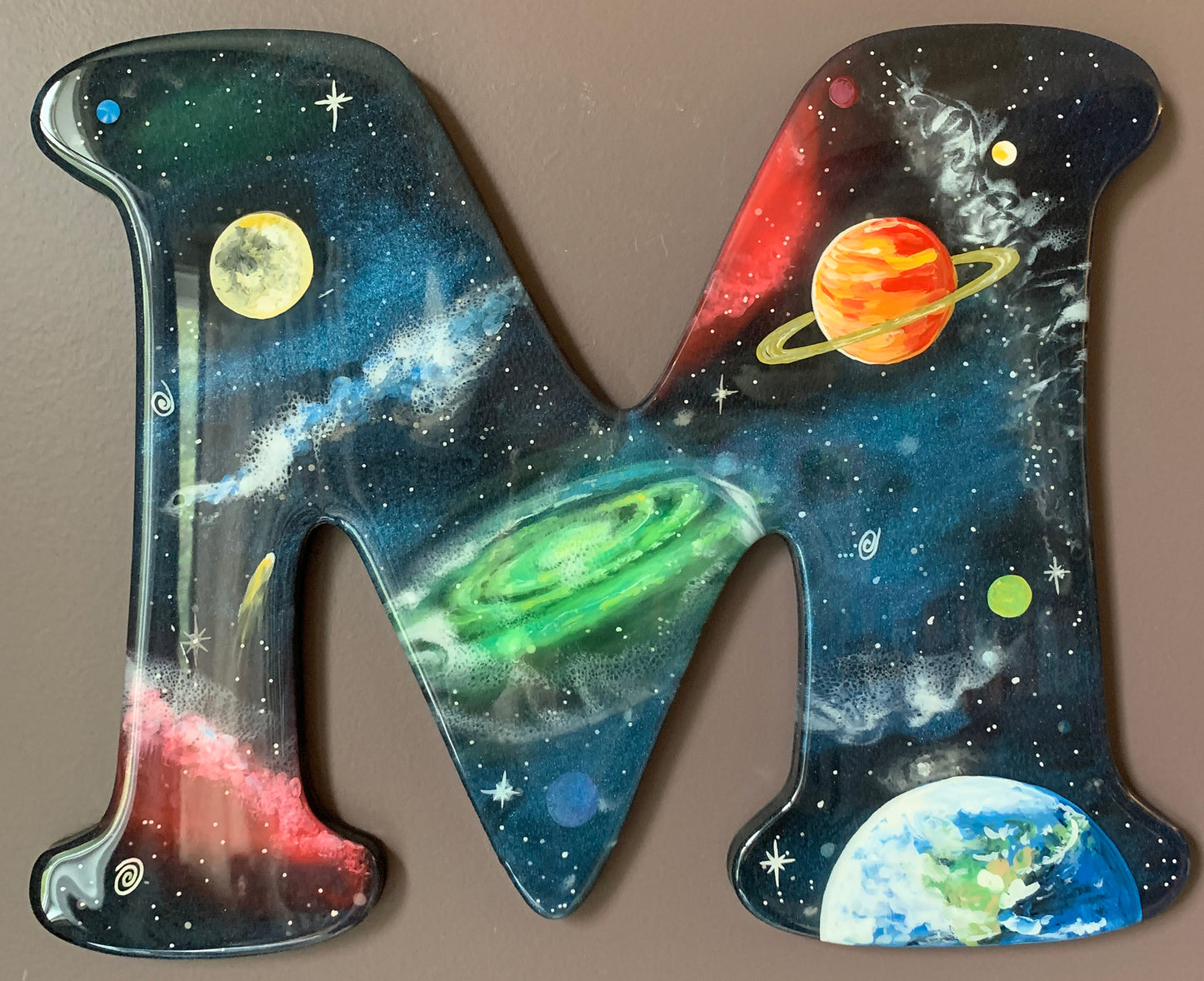 Glow-In-The-Dark Outer Space Resin Letters