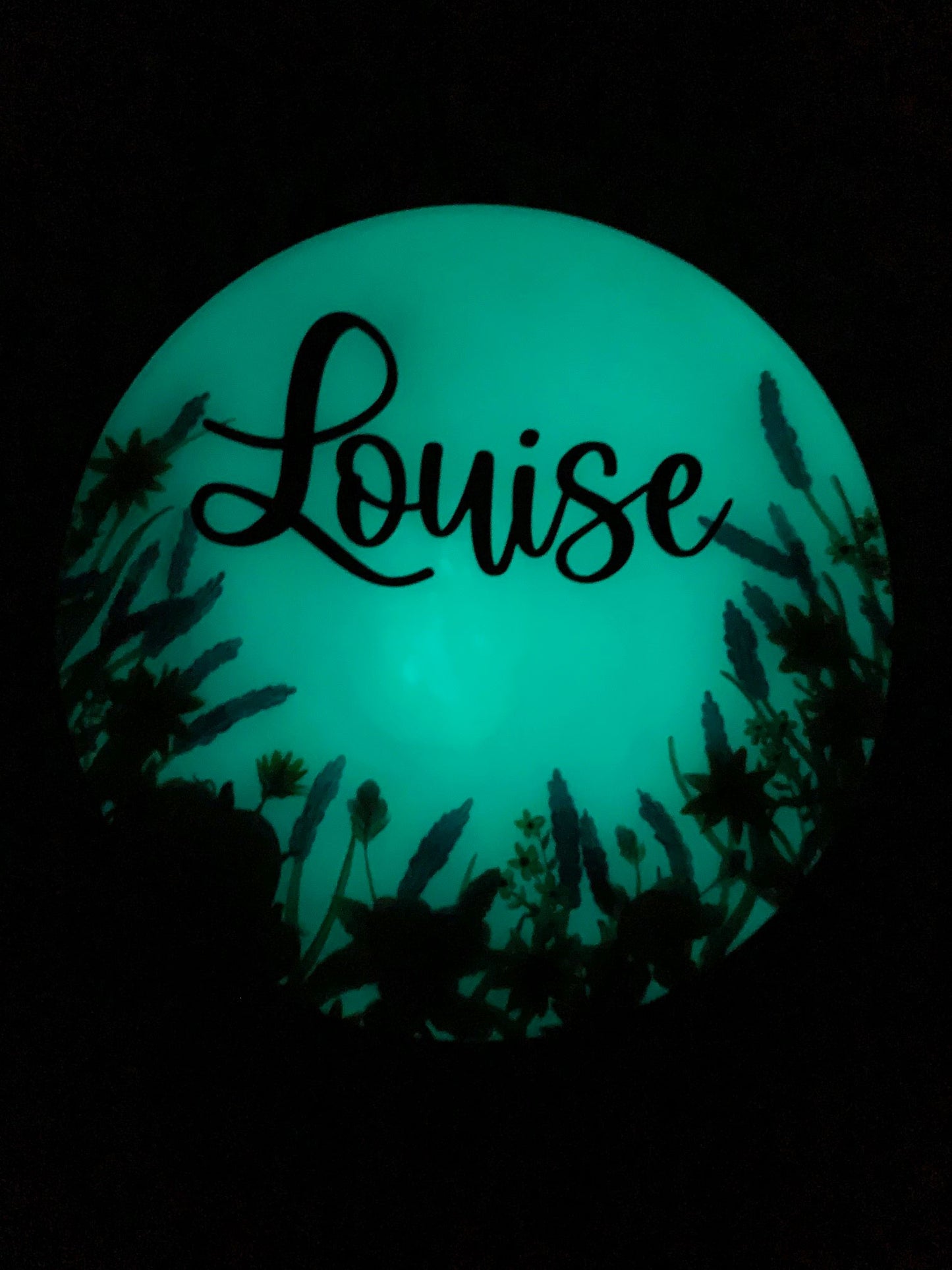 Glow Garden Resin Art Name Sign