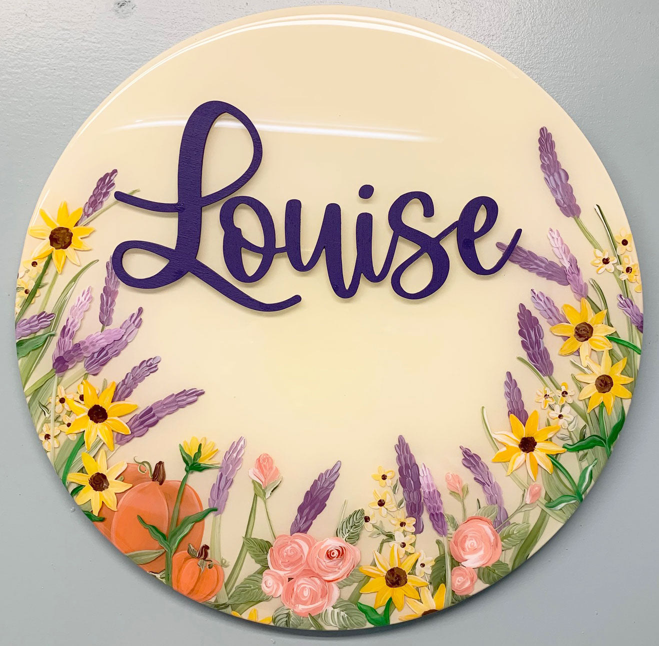 Glow Garden Resin Art Name Sign