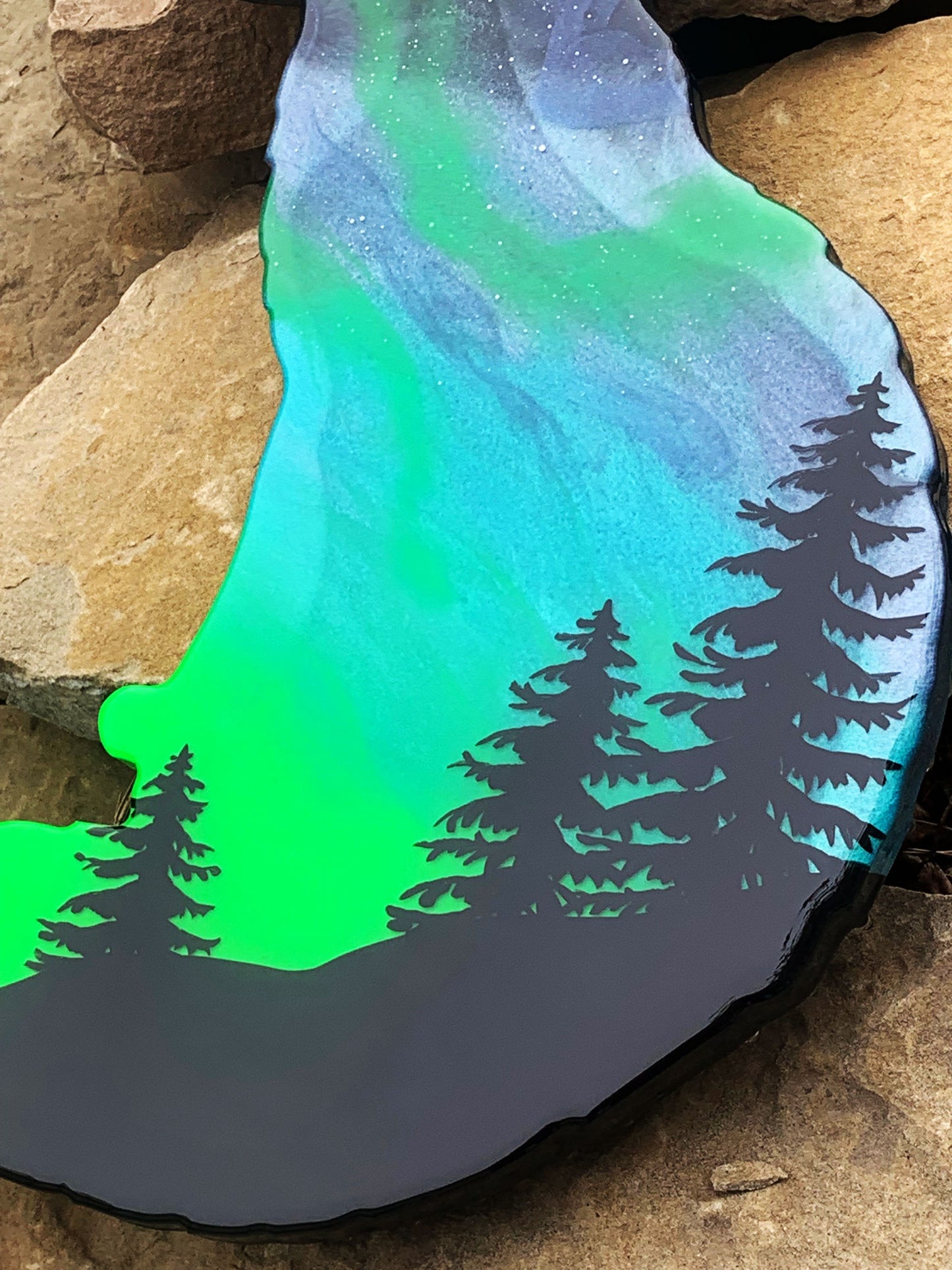 Fox Northern Lights Resin Art
