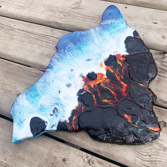 The Big Island Lava Flow Resin Art Piece