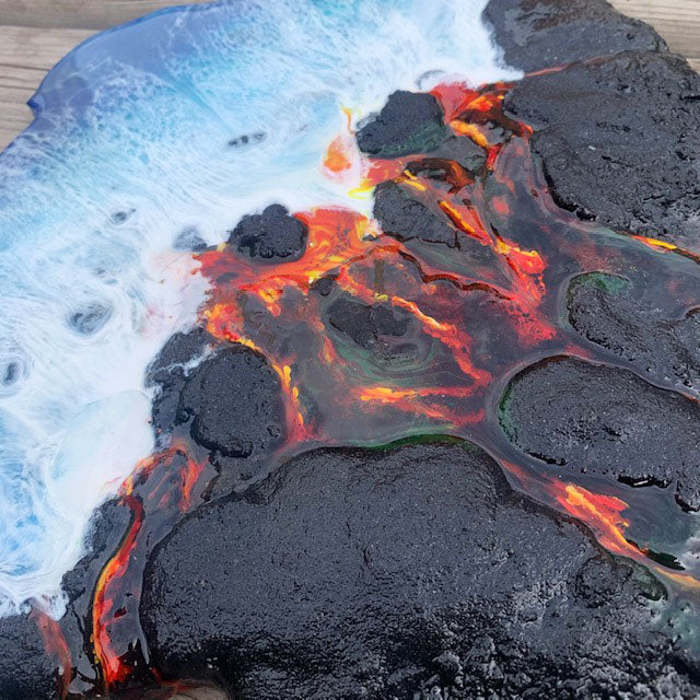 The Big Island Lava Flow Resin Art Piece
