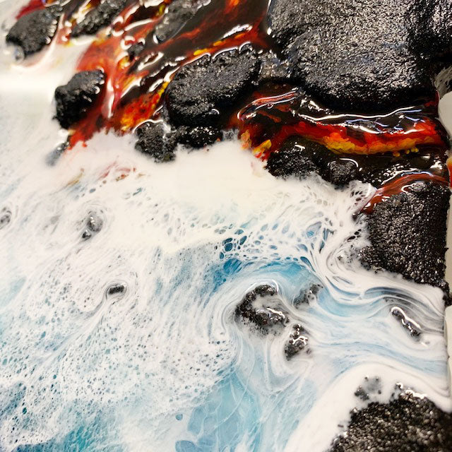 The Big Island Lava Flow Resin Art Piece