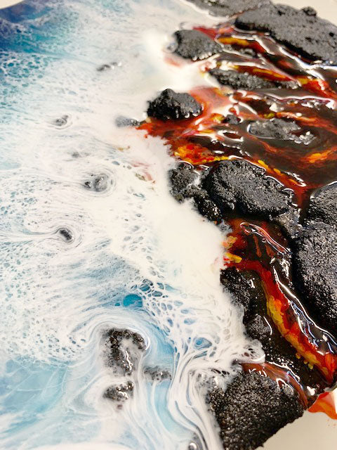 The Big Island Lava Flow Resin Art Piece
