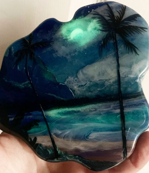 Moonlight Kauai Resin Art Piece