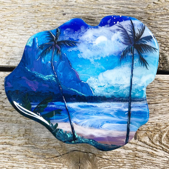 Moonlight Kauai Resin Art Piece