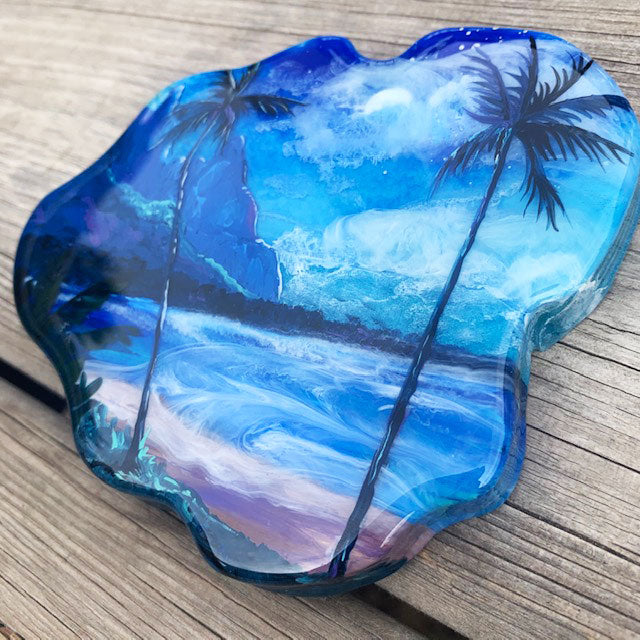 Hawaiian Islands Resin Art Display