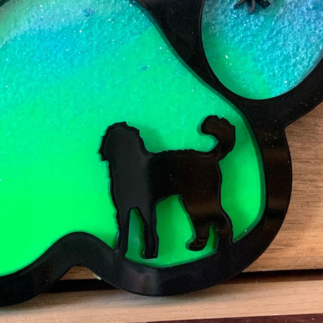 Northern Lights Resin Dog Breed Christmas Ornament
