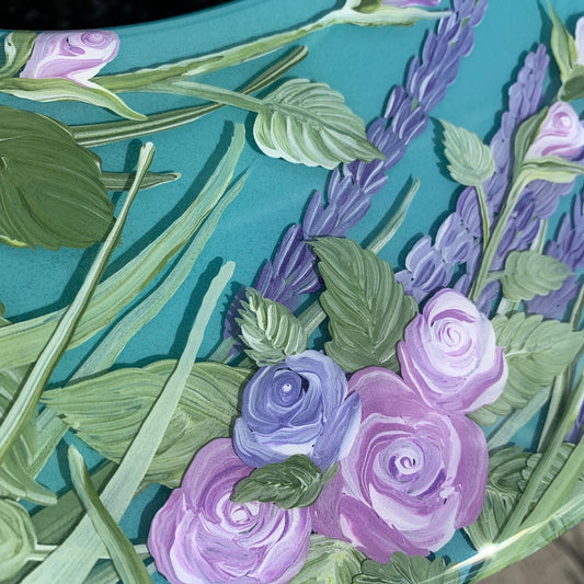 Glow-In-The-Dark Lavender and Roses Resin Art Letter