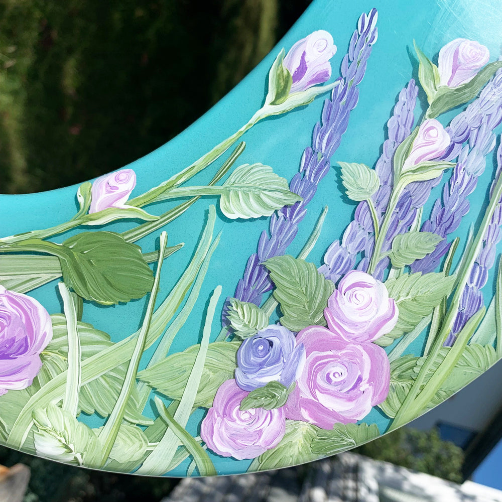 Glow-In-The-Dark Lavender and Roses Resin Art Letter
