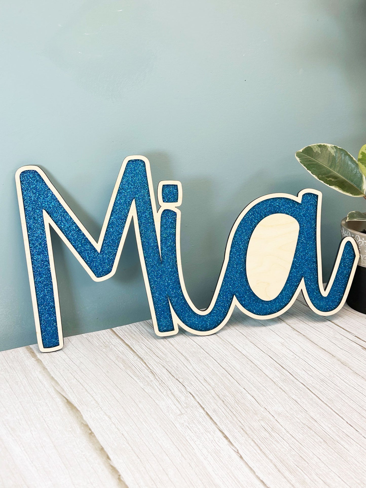 Two Layered Wood and Acrylic Name Sign