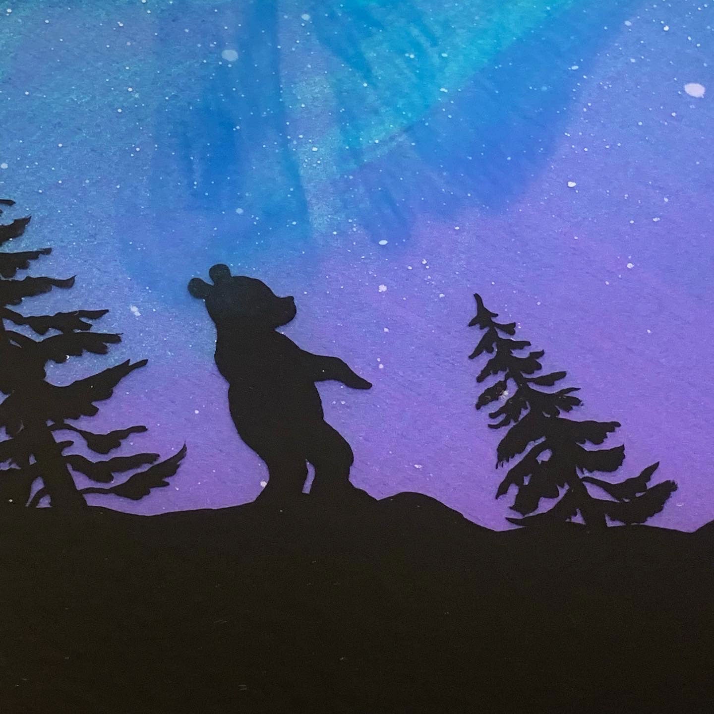 Northern Lights Resin Art Name Sign