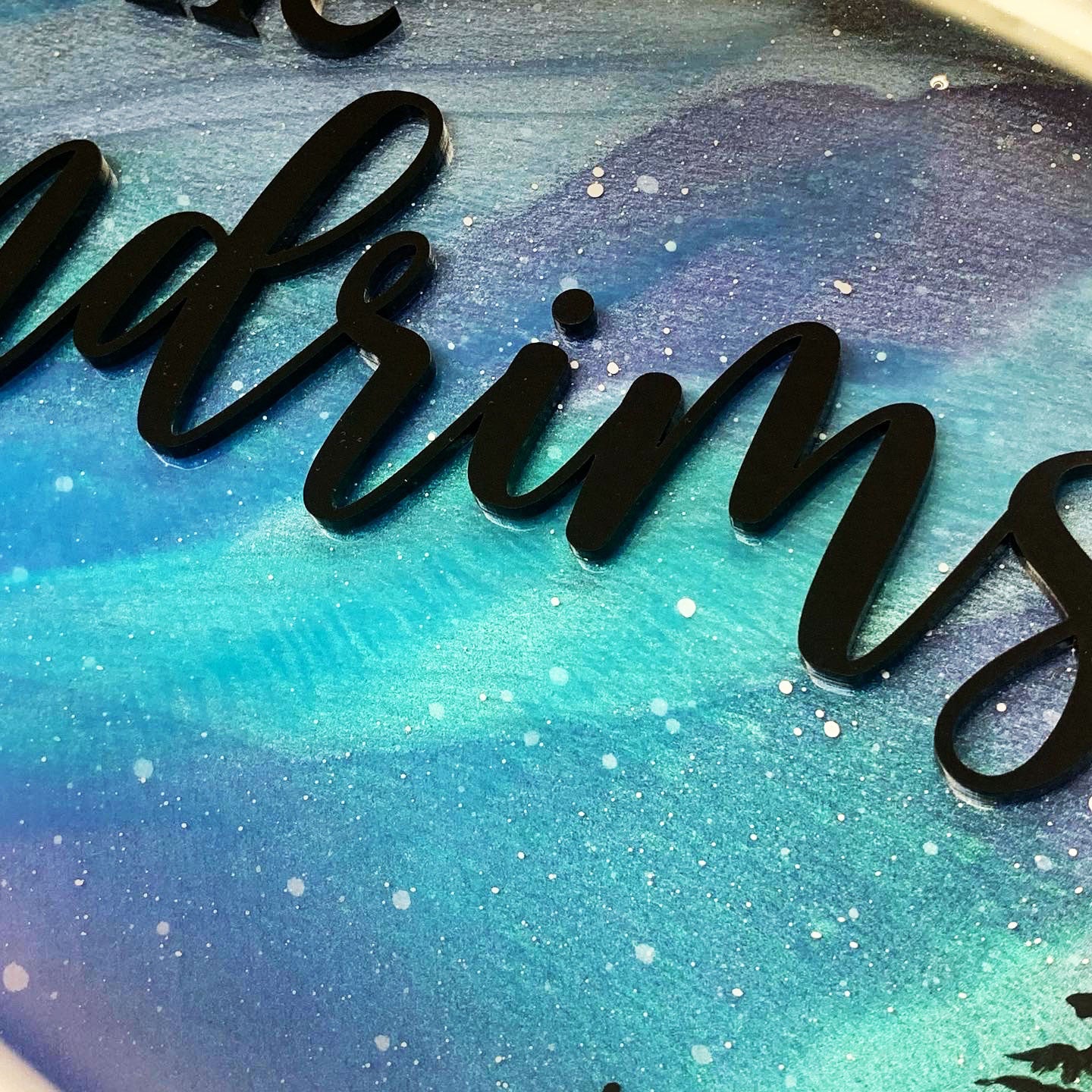 Northern Lights Resin Art Name Sign