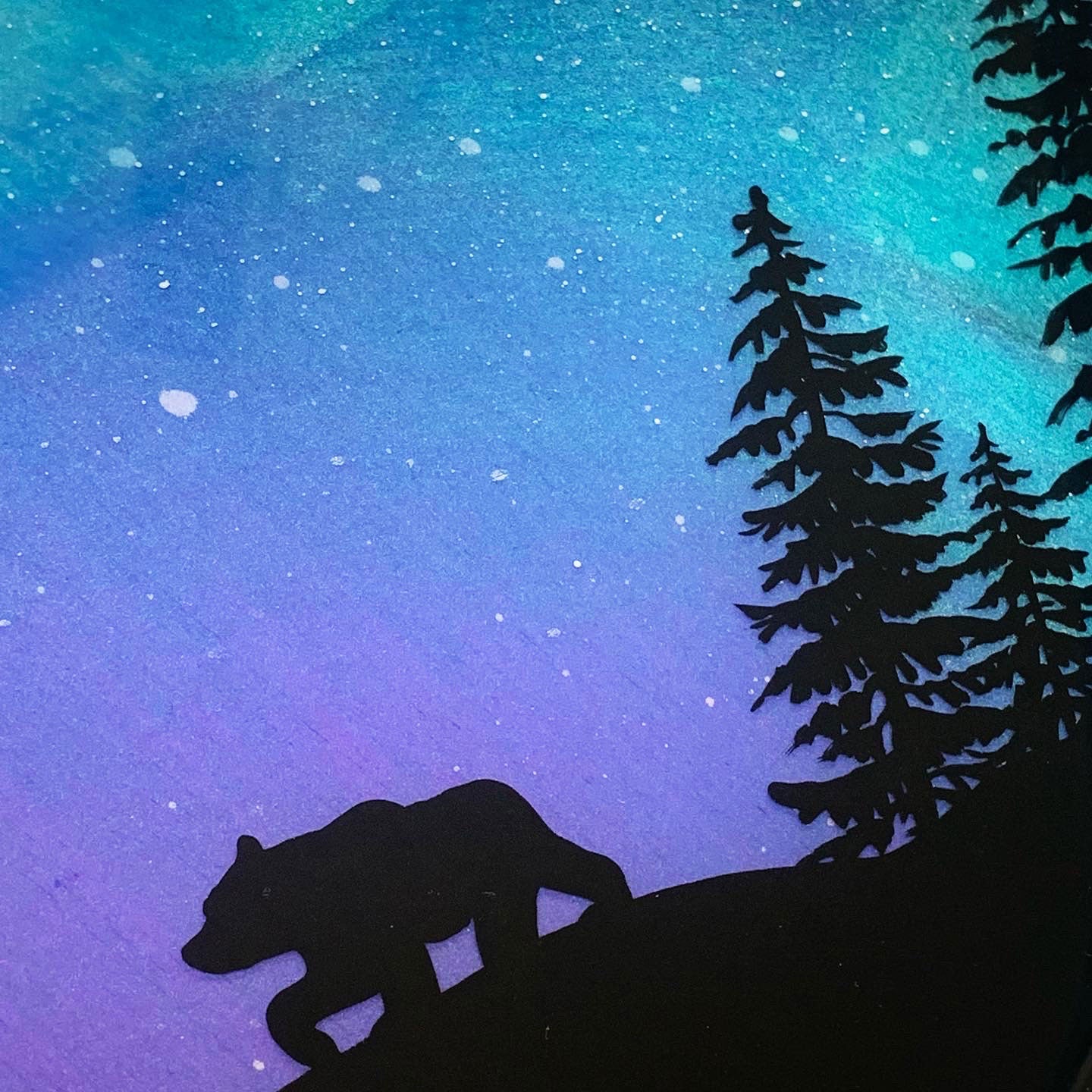 Northern Lights Resin Art Name Sign