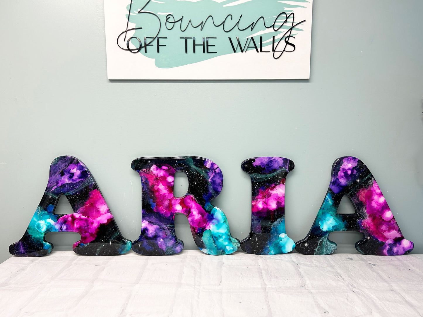 Nebula Glow-In-The-Dark Galaxy Resin Letters