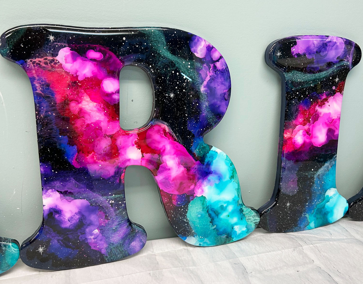 Nebula Glow-In-The-Dark Galaxy Resin Letters