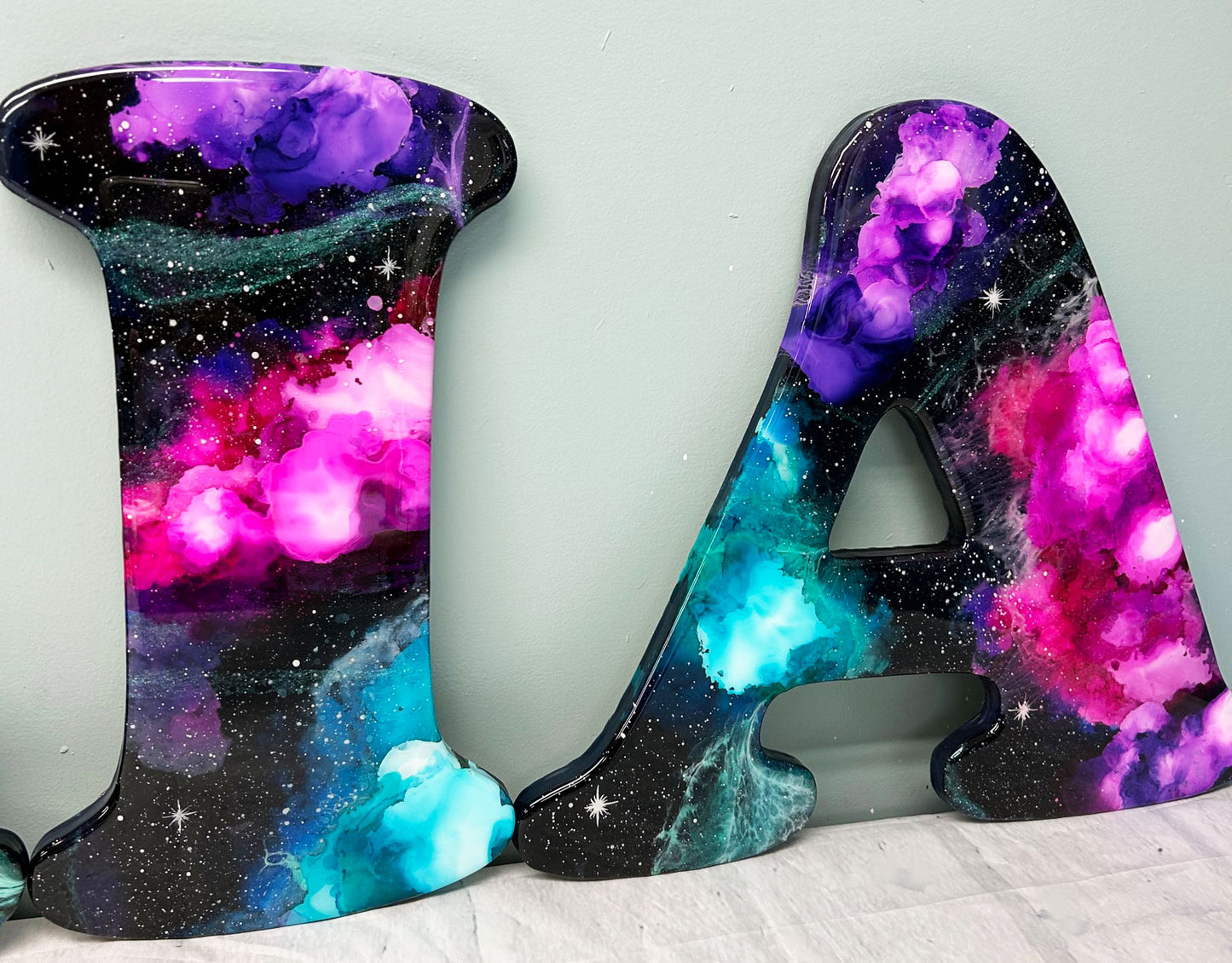 Nebula Glow-In-The-Dark Galaxy Resin Letters
