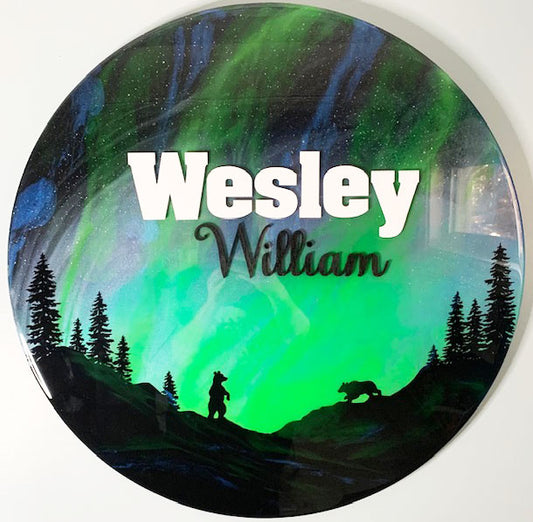 Northern Lights Resin Art Name Sign