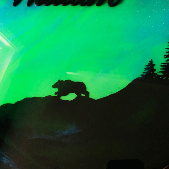 Northern Lights Resin Art Name Sign