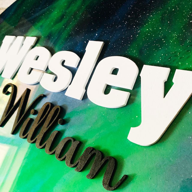 Northern Lights Resin Art Name Sign