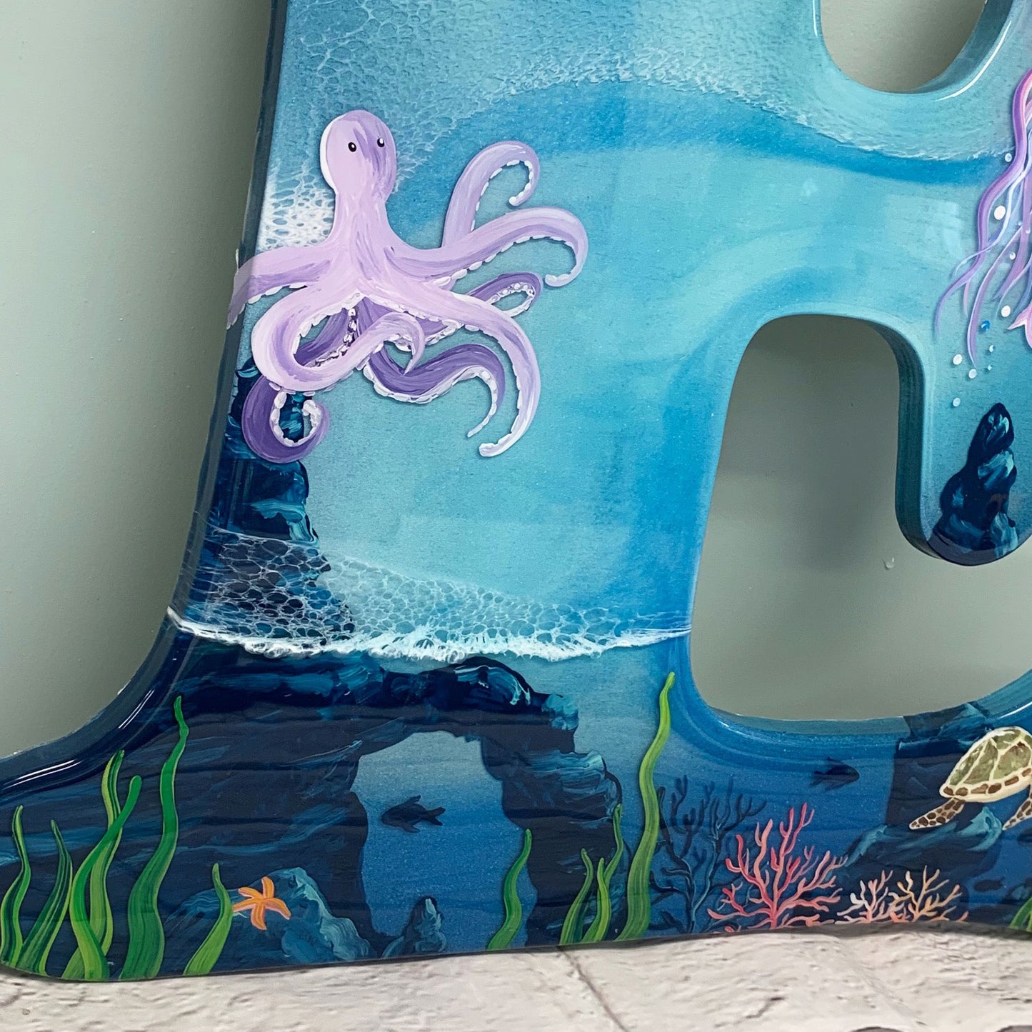 Glow-In-The-Dark Epoxy Coral Reef Letters