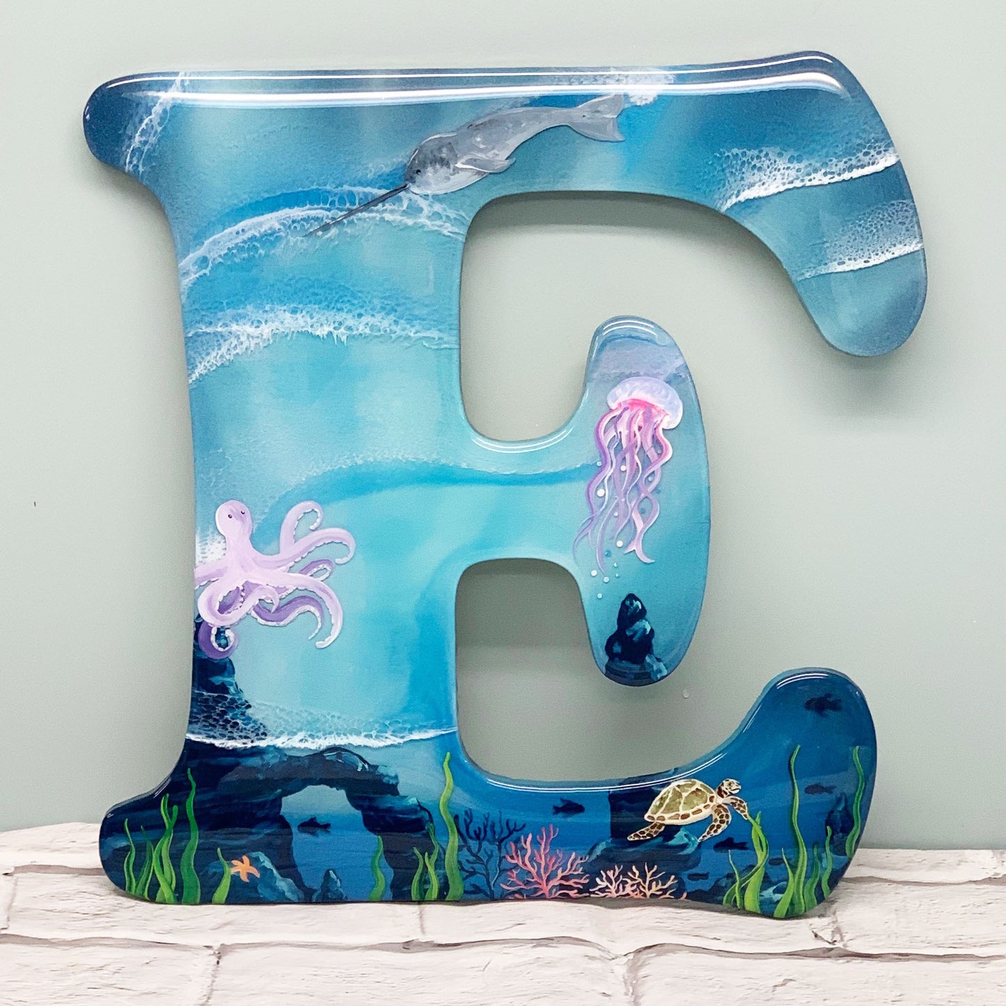 Glow-In-The-Dark Epoxy Coral Reef Letters