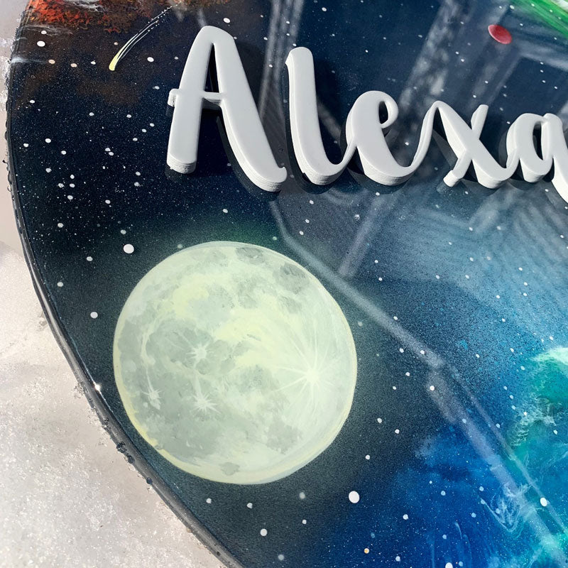 Glow-in-the-Dark Outer Space Epoxy Name Sign