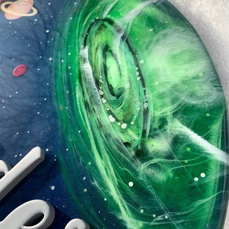 Glow-in-the-Dark Outer Space Epoxy Name Sign