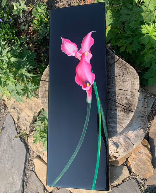 Pink Calla Lilies Layered Hand Painted Resin Art