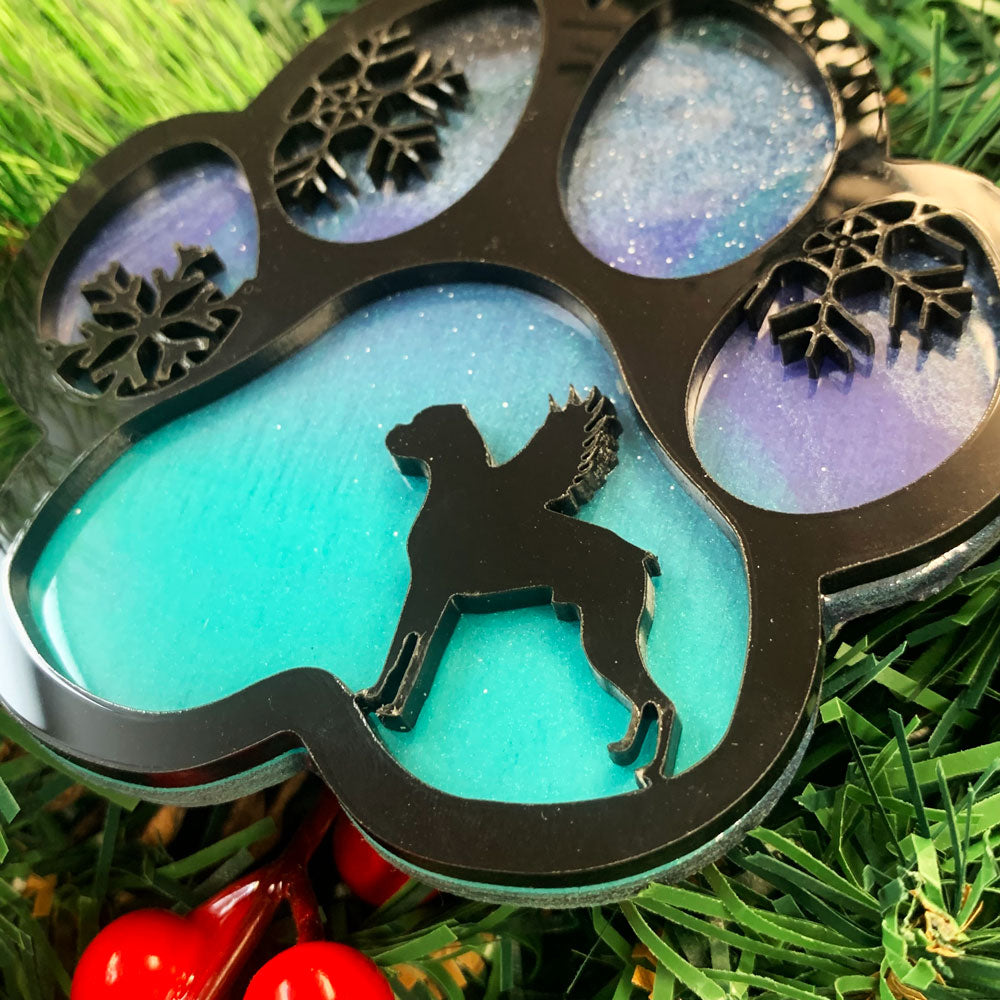 Northern Lights Resin Dog Breed Christmas Ornament