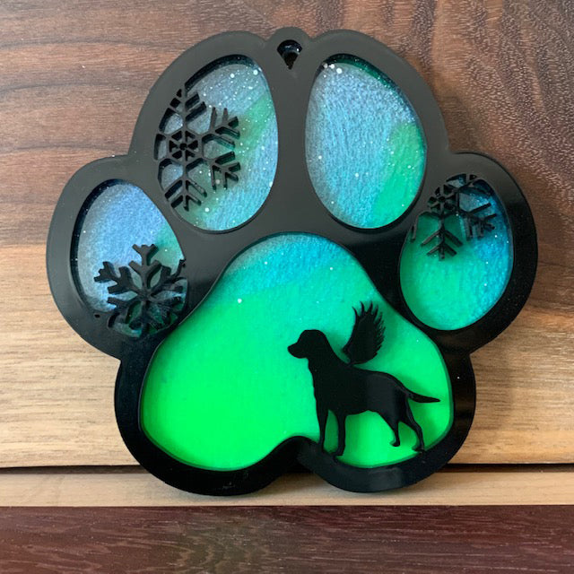 Northern Lights Resin Dog Breed Christmas Ornament