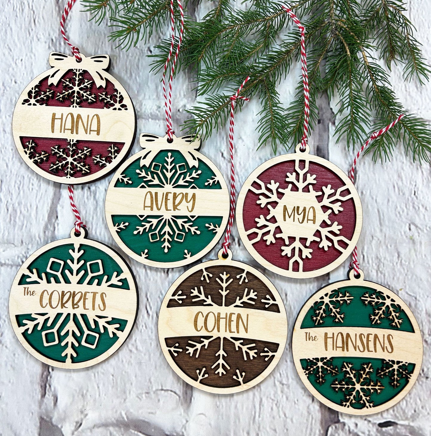 Personalized Round Snowflake Ornament