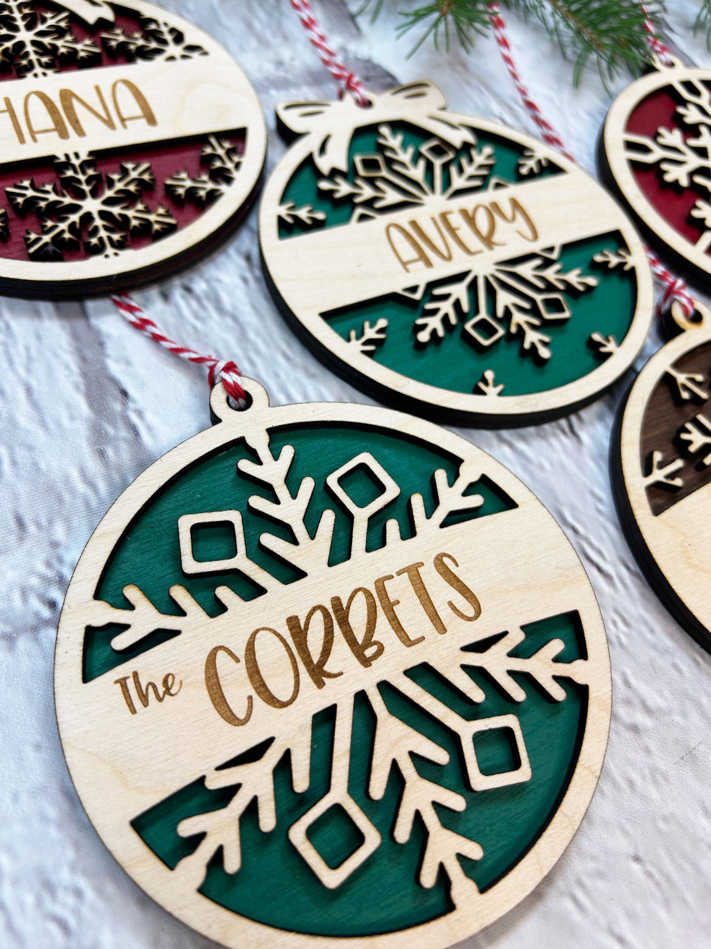 Personalized Round Snowflake Ornament