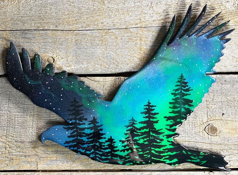 Eagle Northern Lights Resin Art