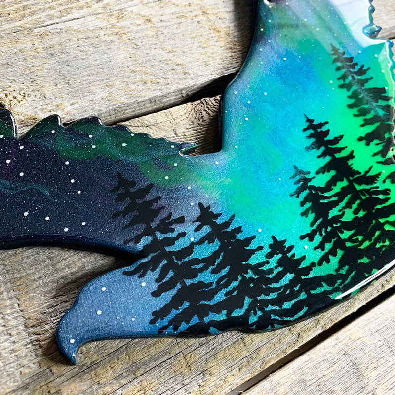 Eagle Northern Lights Resin Art