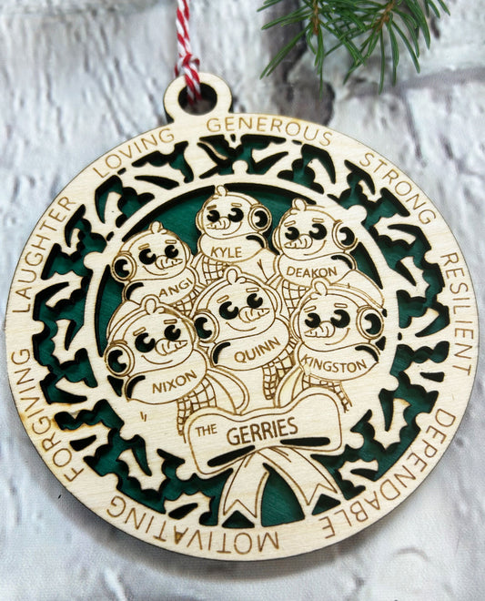 Customizable Snow Family Ornament