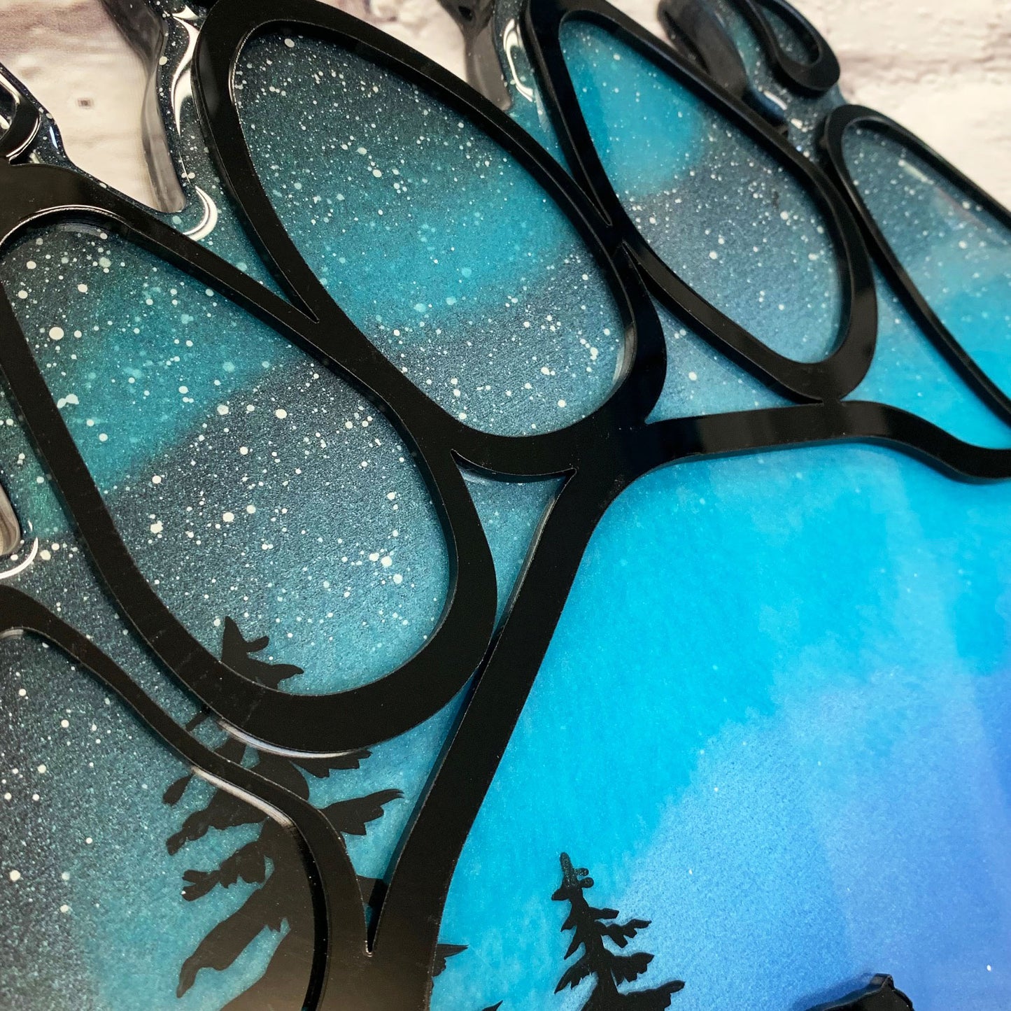 Bear Paw Northern Lights Resin Art