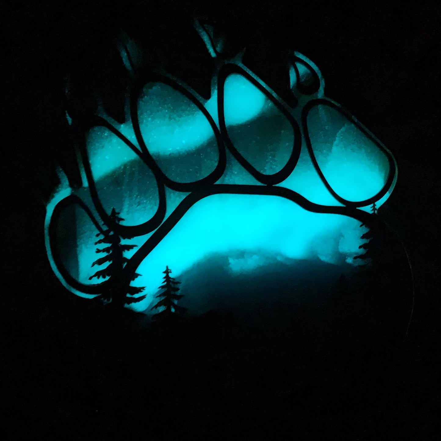 Bear Paw Northern Lights Resin Art
