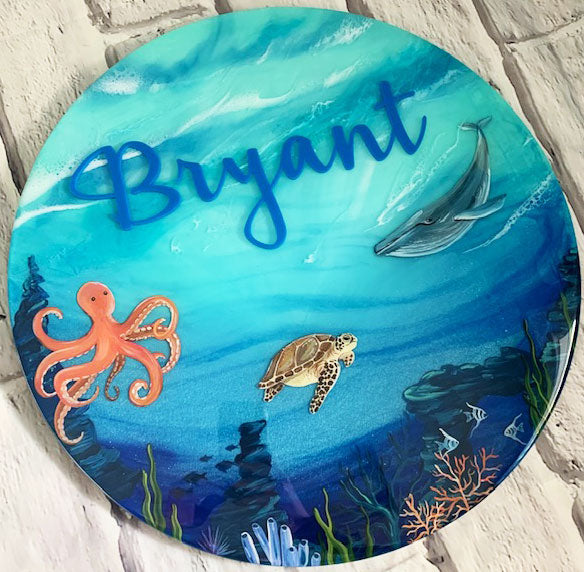 Under The Sea Resin Art Name Sign