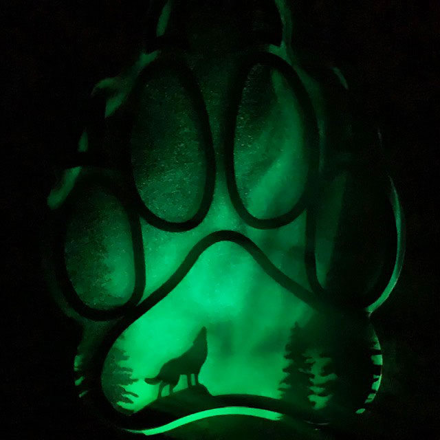 Wolf Paw Northern Lights Resin Art
