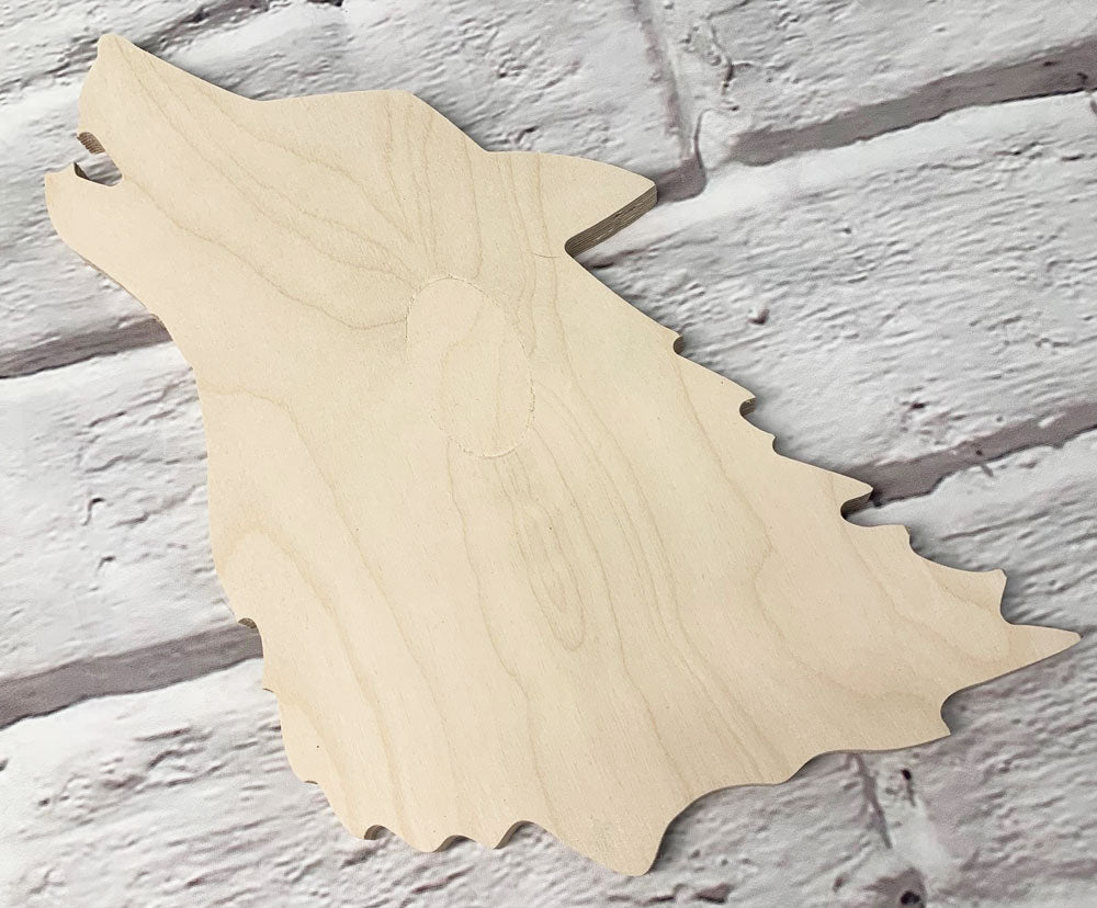 Howling Wolf Unpainted Wooden Blank