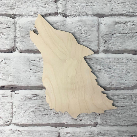 Howling Wolf Unpainted Wooden Blank