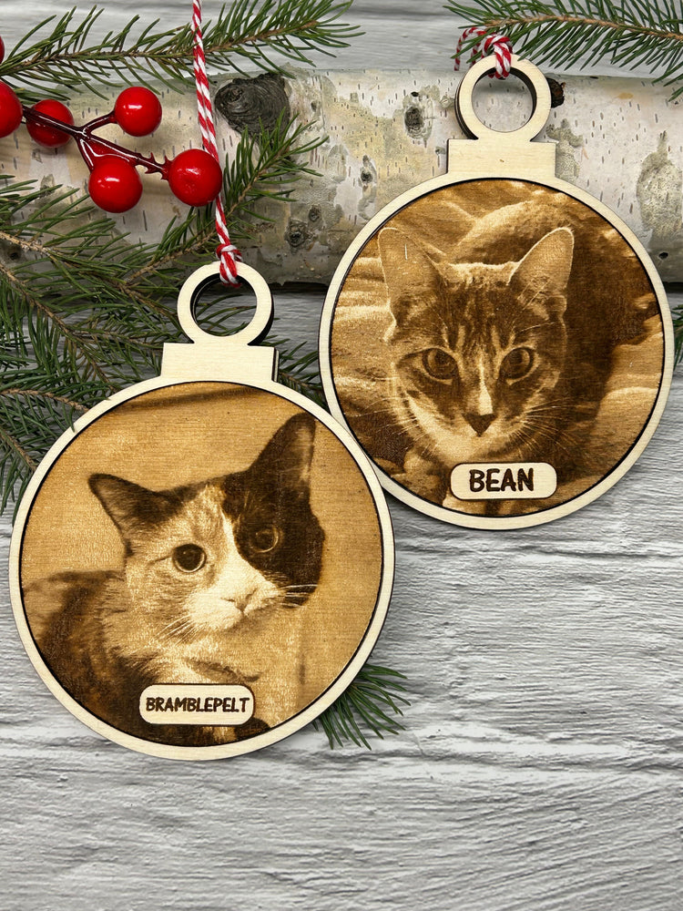 cat photo ornaments